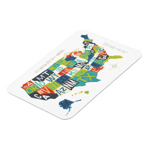 Letterpress USA Map Zazzle