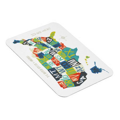 Letterpress USA Map Zazzle