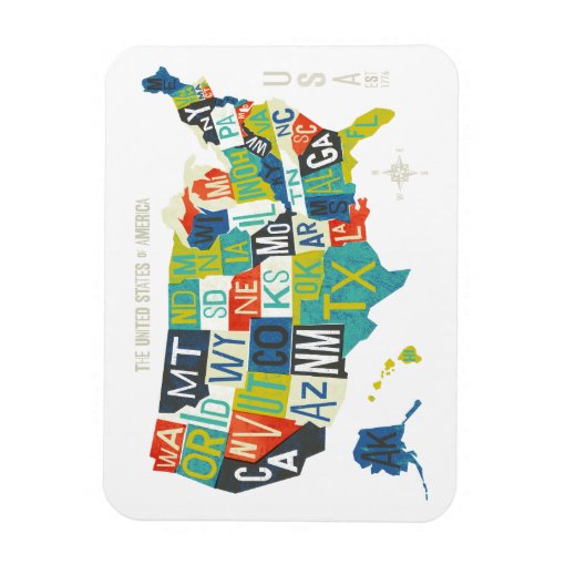 Letterpress USA Map Zazzle