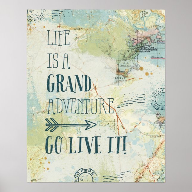 Letterpress USA Map Poster (Front)