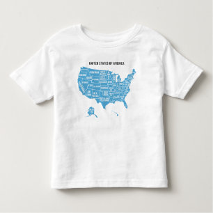 Letterpress USA Map T-Shirt