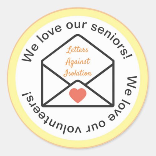 Letters Against Isolation Classic Round Sticker