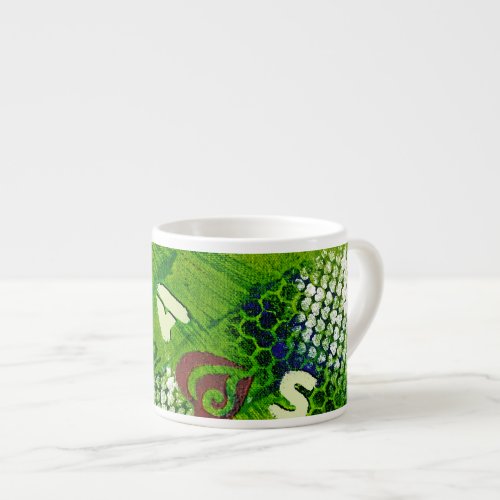 Letters and Hearts Abstract Art Espresso Cup