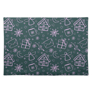 Letters, Angels, Snowflakes, Gifts, Hearts & Stars Cloth Placemat