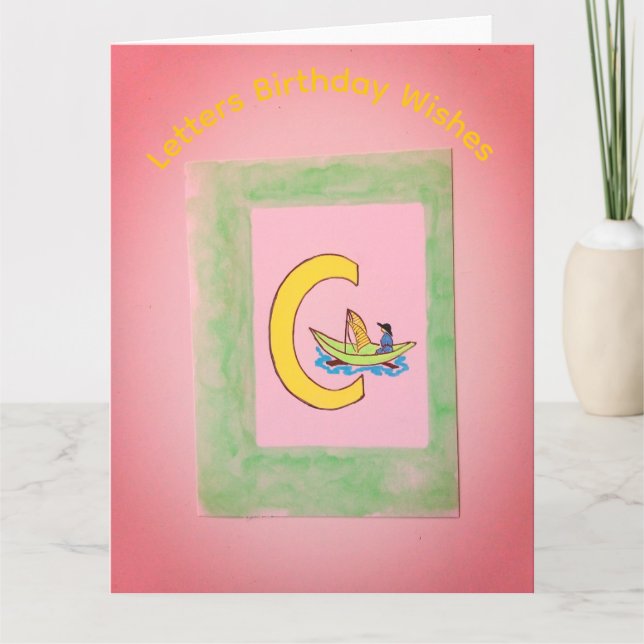 Letters Birthday Wishes Card  (Front)