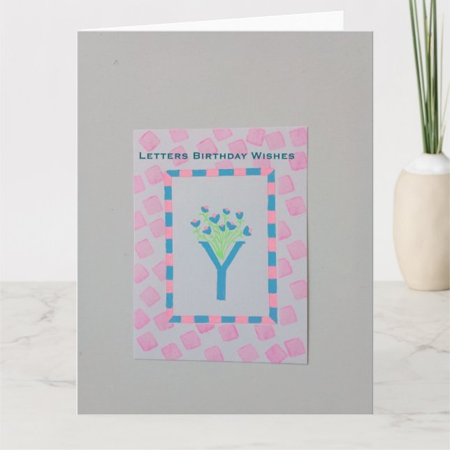 Letters Birthday Wishes Card  (Front)