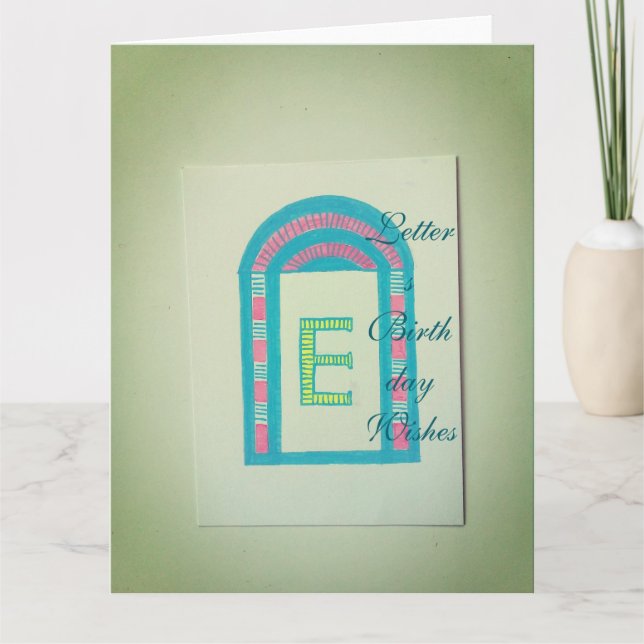 Letters Birthday Wishes Card  (Front)