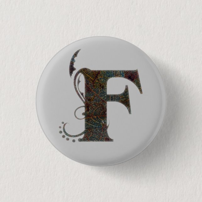 Letters F - Square Button (Front)