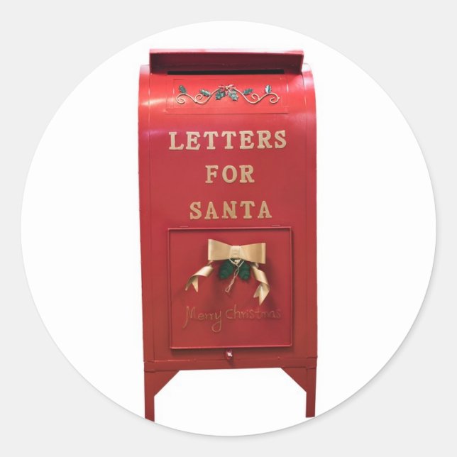 Letters For Santa Classic Round Sticker (Front)