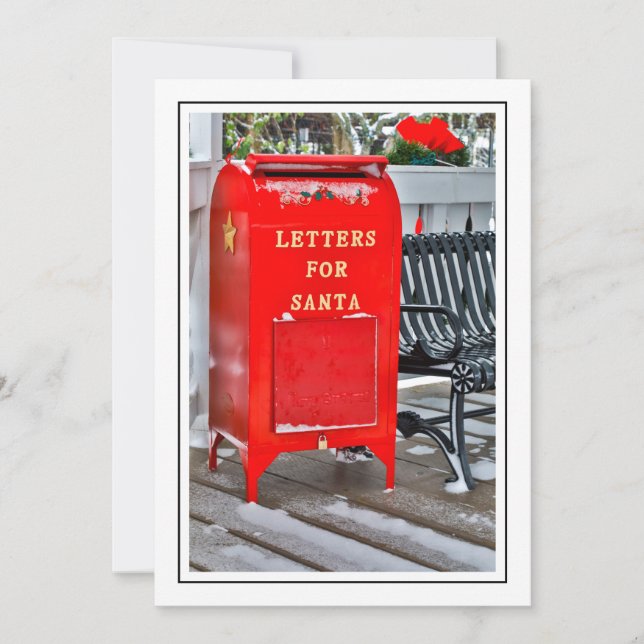 Letters for Santa Mailbox Holiday Card (Front)