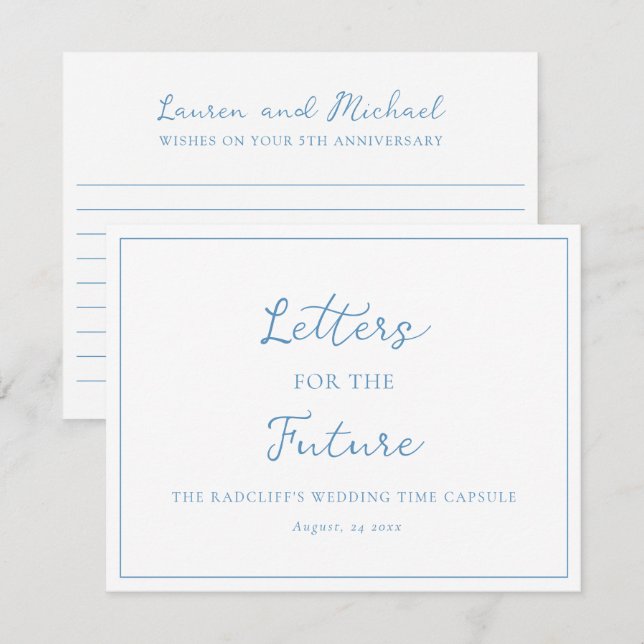 Letters for the Future Wedding Time Capsule Box Note Card (Front/Back)