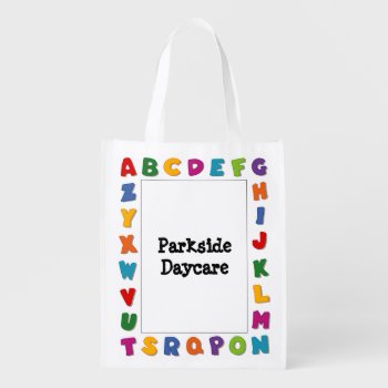 Letters Frames Grocery Bag by pomegranate_gallery at Zazzle