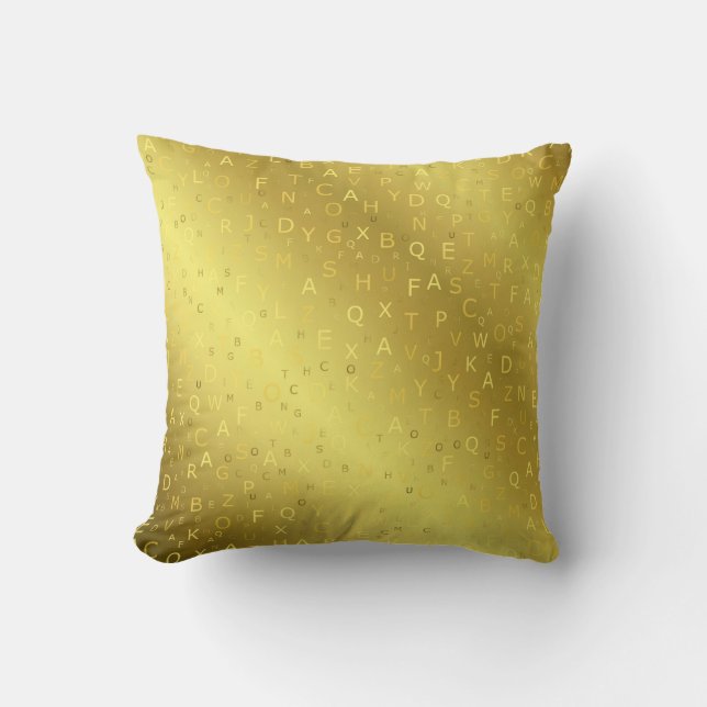  letters from colored shiny throw pillow (Front)