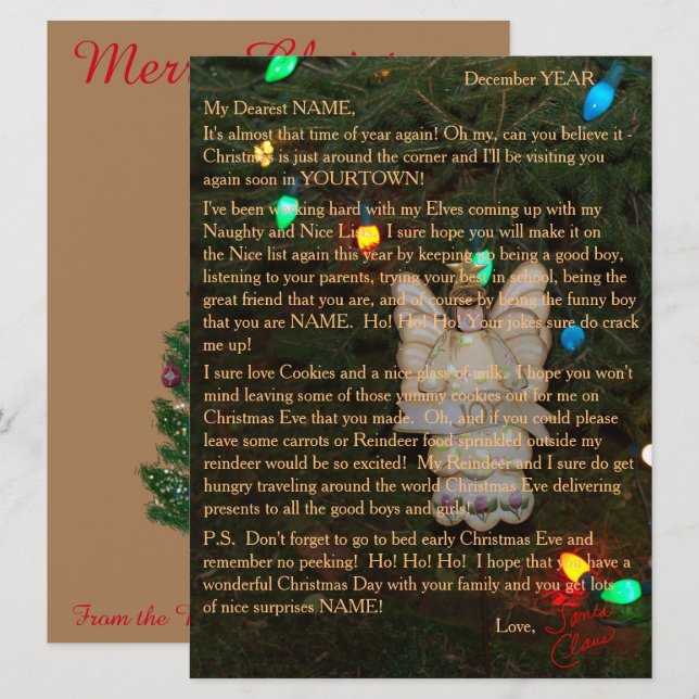 Letters from Santa Angel Lights Holiday Card (Front/Back)