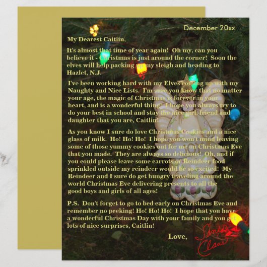 Letters from Santa Angel Lights Older Kids (Front/Back)