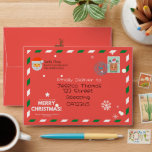 Letters from Santa Claus|Reindeer Stamp Christmas  Envelope<br><div class="desc">Elevate your child's Christmas experience with this beautifully crafted Santa letter envelope. This elegant envelope, adorned with a cartoon Santa Claus, adds a touch of sophistication to your child's Santa letter. With its unique Reindeer and Express delivery stamps, your child's letter will swiftly traverse the magical North Pole and arrive...</div>