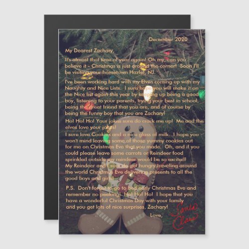Letters from Santa Gingerbread Magnetic Card 5x7