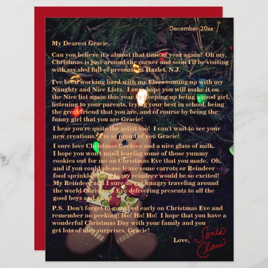 Letters from Santa Gingerbread Man Tree Lights (Front/Back)