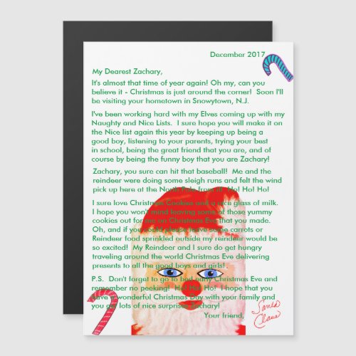 Letters from Santa Magnetic Personalized Letter