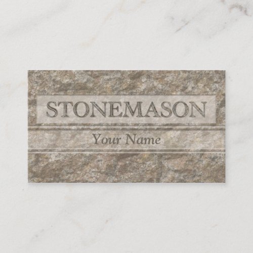 Letters in carved stone business card