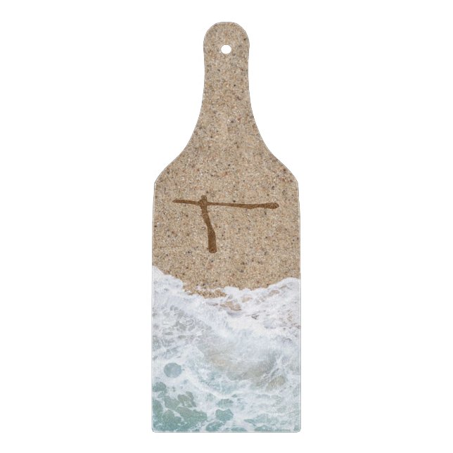 LETTERS IN THE SAND T CUTTING BOARD (Front)