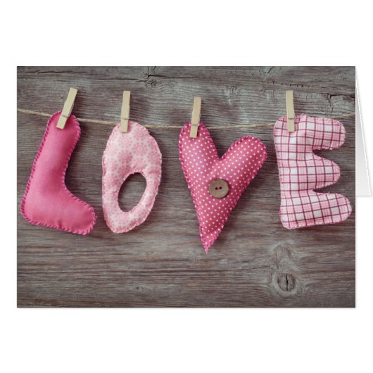 Letters Love on Wooden Table Cards (Front Horizontal)