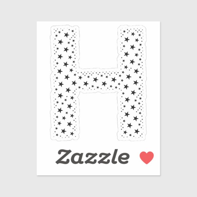 LETTERS MADE OF BLACK STARS STICKER (Sheet)