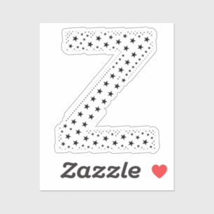 LETTERS MADE OF BLACK STARS STICKER