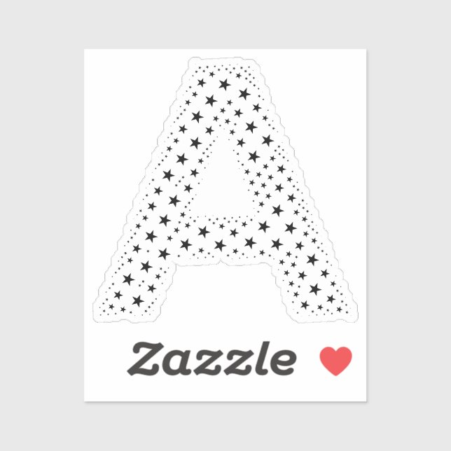 LETTERS MADE OF BLACK STARS STICKER (Sheet)