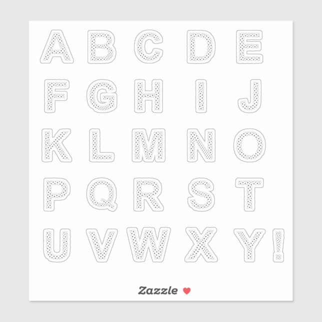 LETTERS MADE OF BLACK STARS STICKER (Sheet)