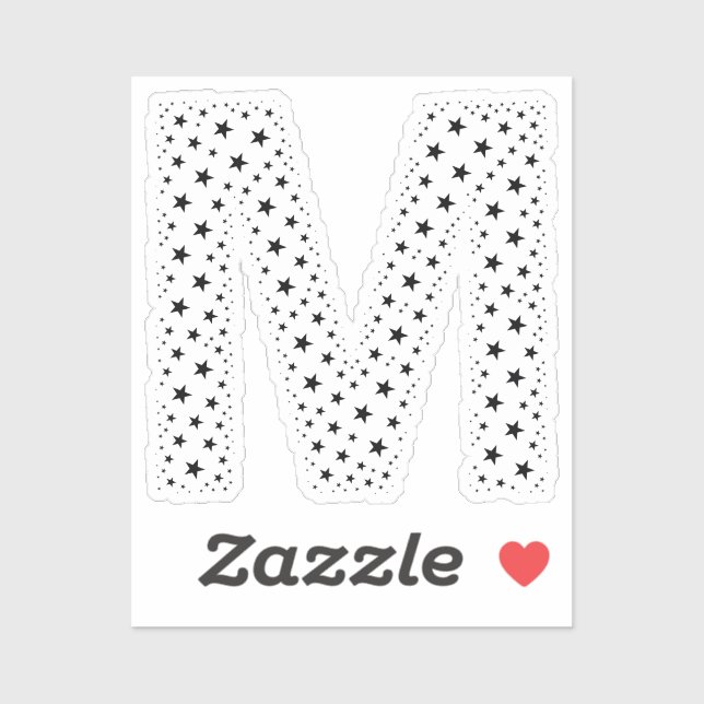 LETTERS MADE OF BLACK STARS STICKER (Sheet)