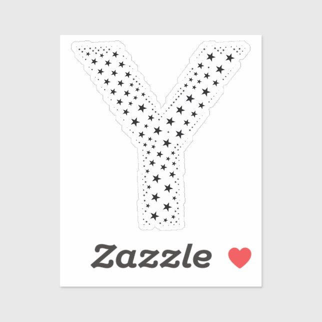 LETTERS MADE OF BLACK STARS STICKER (Sheet)