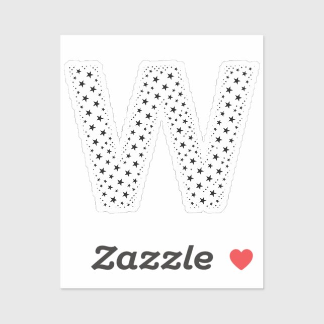 LETTERS MADE OF BLACK STARS STICKER (Sheet)
