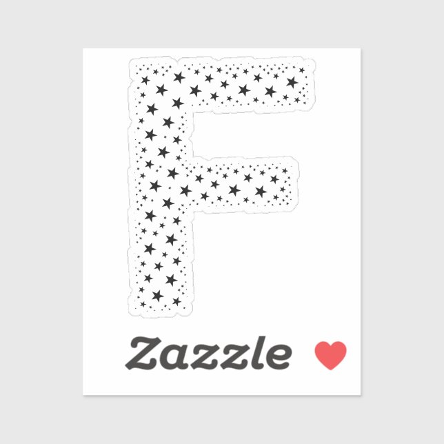 LETTERS MADE OF BLACK STARS STICKER (Sheet)