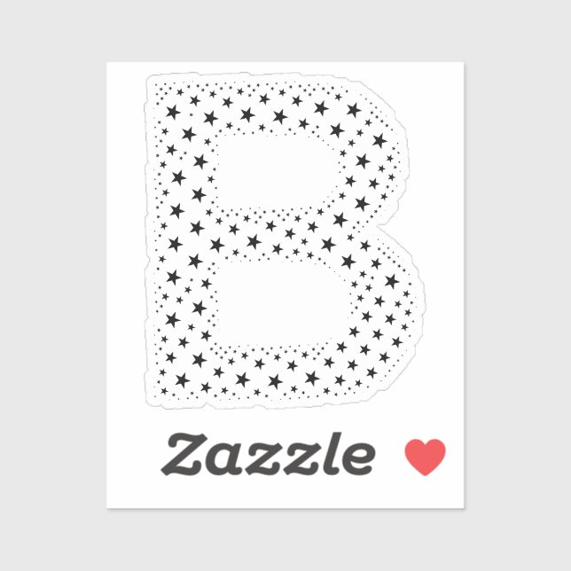 LETTERS MADE OF BLACK STARS STICKER (Sheet)