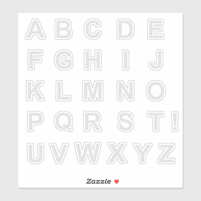 LETTERS MADE OF BLACK STARS STICKER (Sheet)
