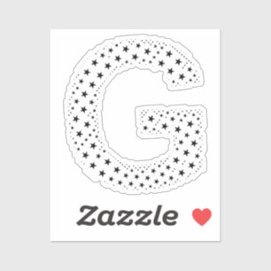 LETTERS MADE OF BLACK STARS STICKER
