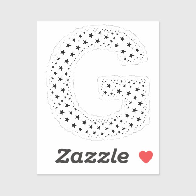 LETTERS MADE OF BLACK STARS STICKER (Sheet)