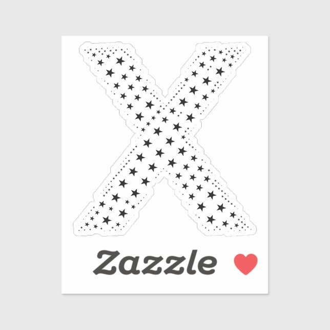 LETTERS MADE OF BLACK STARS STICKER (Sheet)