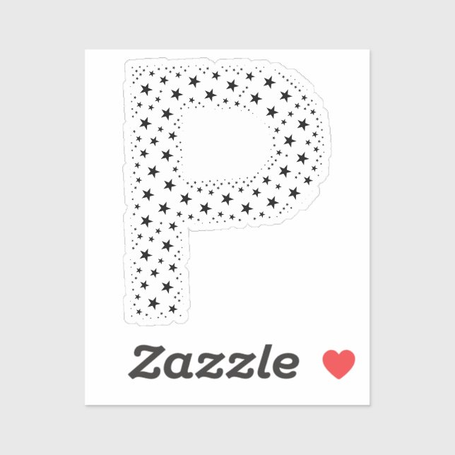 LETTERS MADE OF BLACK STARS STICKER (Sheet)