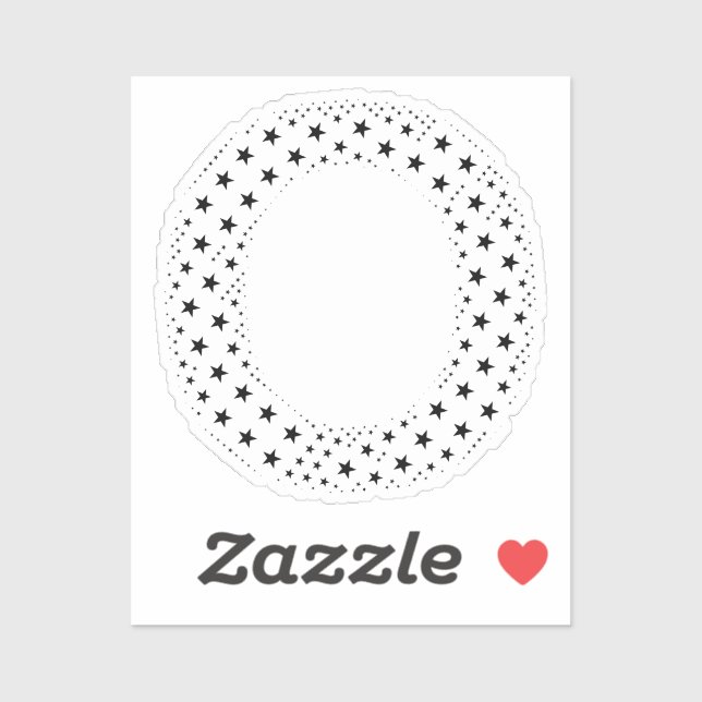 LETTERS MADE OF BLACK STARS STICKER (Sheet)