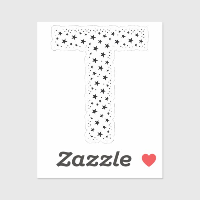 LETTERS MADE OF BLACK STARS STICKER (Sheet)