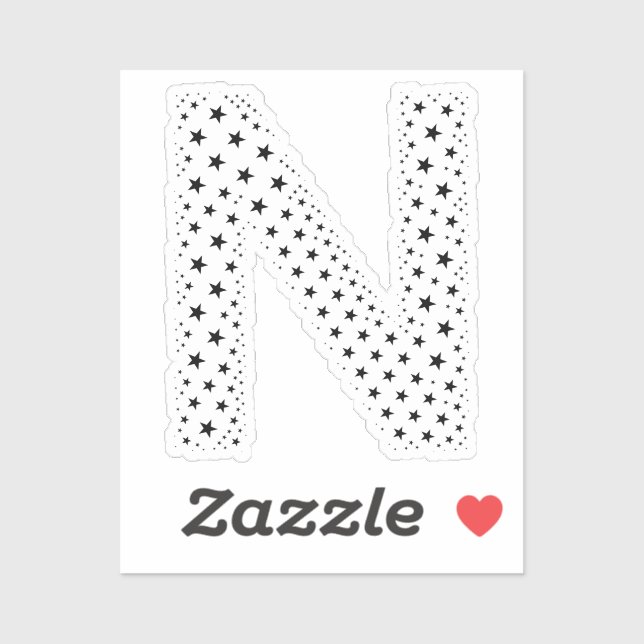 LETTERS MADE OF BLACK STARS STICKER (Sheet)