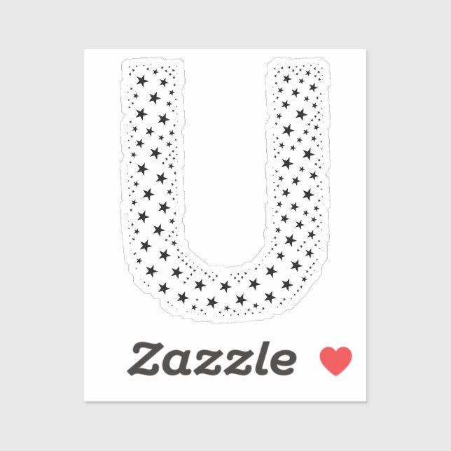 LETTERS MADE OF BLACK STARS STICKER (Sheet)