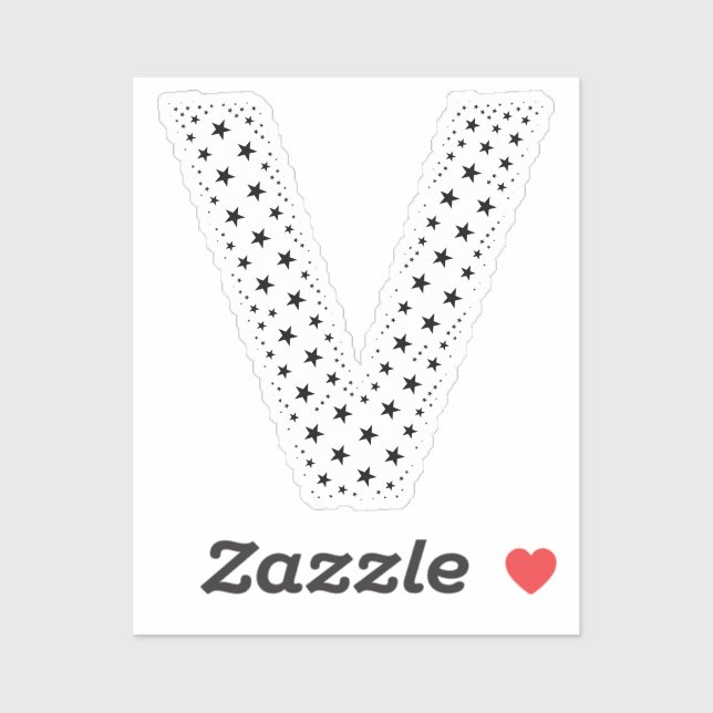 LETTERS MADE OF BLACK STARS STICKER (Sheet)