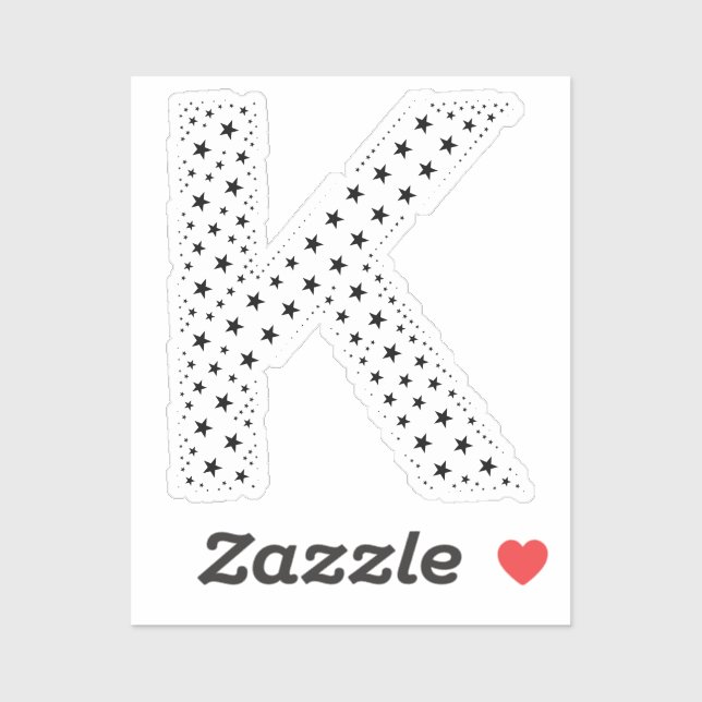 LETTERS MADE OF BLACK STARS STICKER (Sheet)