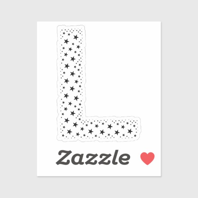 LETTERS MADE OF BLACK STARS STICKER (Sheet)