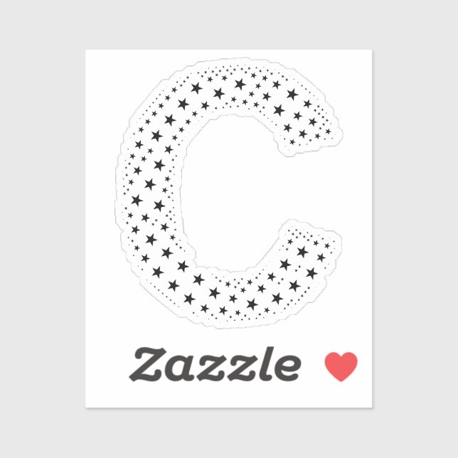 LETTERS MADE OF BLACK STARS STICKER (Sheet)