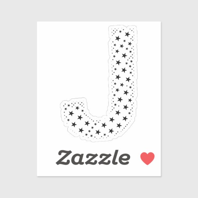 LETTERS MADE OF BLACK STARS STICKER (Sheet)