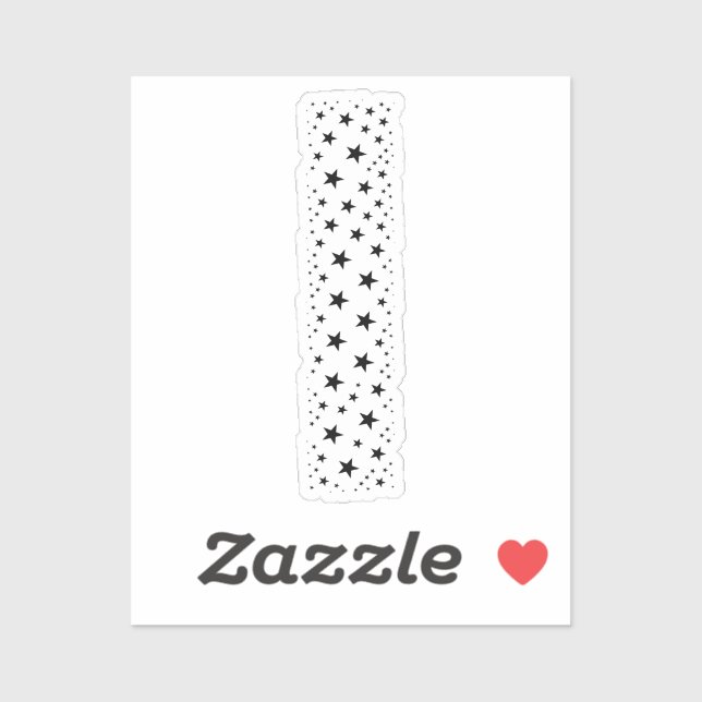 LETTERS MADE OF BLACK STARS STICKER (Sheet)
